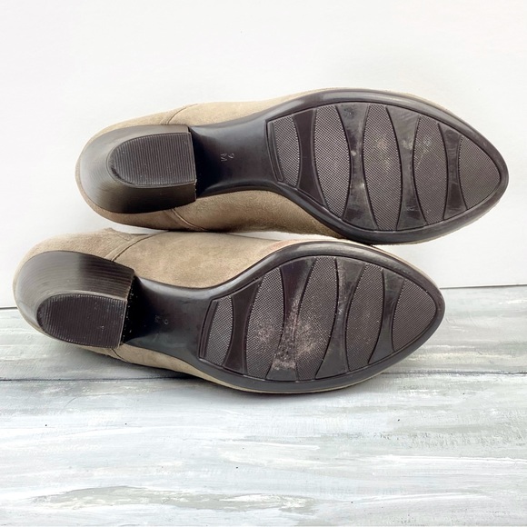 Vaneli Suede Leather Booties “Jody” Truffle Suede Boots Taupe Beige Ankle Boot 9 - Picture 13 of 16